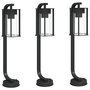 Voir la diapositive 2 : VIDAXL Lampadaires d'exterieur 3 pcs noir 60 cm acier inoxydable