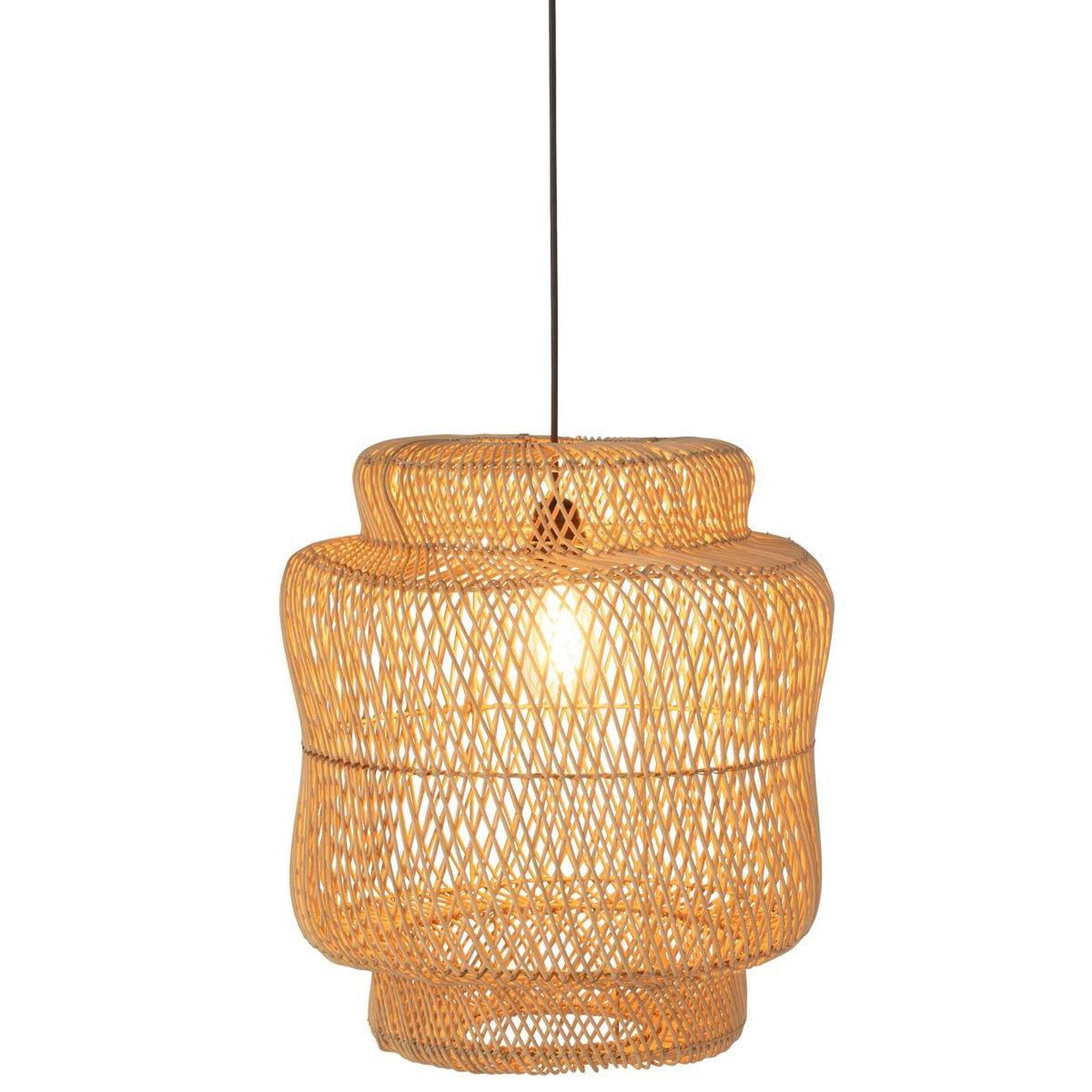 Voir la diapositive 2 : J-LINE Lampe Suspension en Rotin  Rosa  60cm Naturel