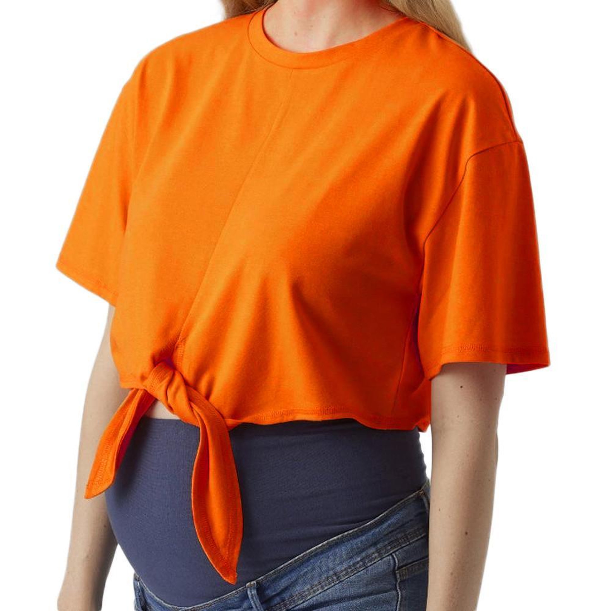 Voir la diapositive 1 : MAMALICIOUS T-Shirt Orange Mamalicious Lkay Cropped