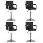 VIDAXL Chaises pivotantes a manger lot de 4 noir similicuir