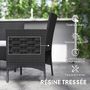 Voir la diapositive 5 : OUTSUNNY Ensemble salon de jardin 4 personnes 4 pièces résine tressée plateau verre trempé noir gris