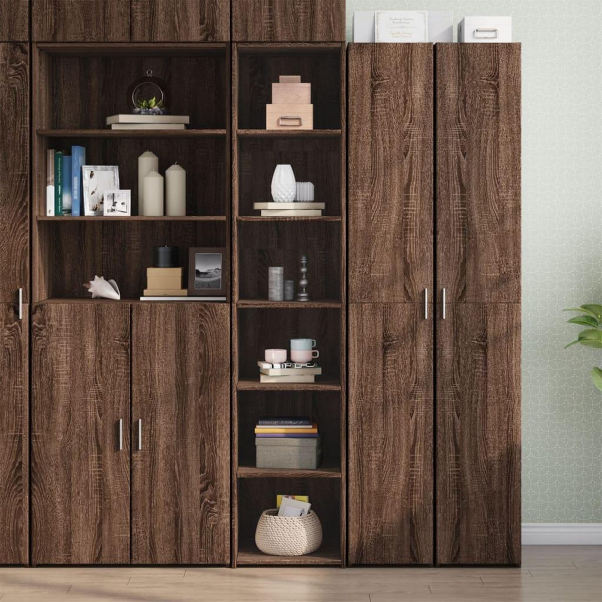 VIDAXL Buffet haut chene marron 40x41x185 cm bois d'ingenierie