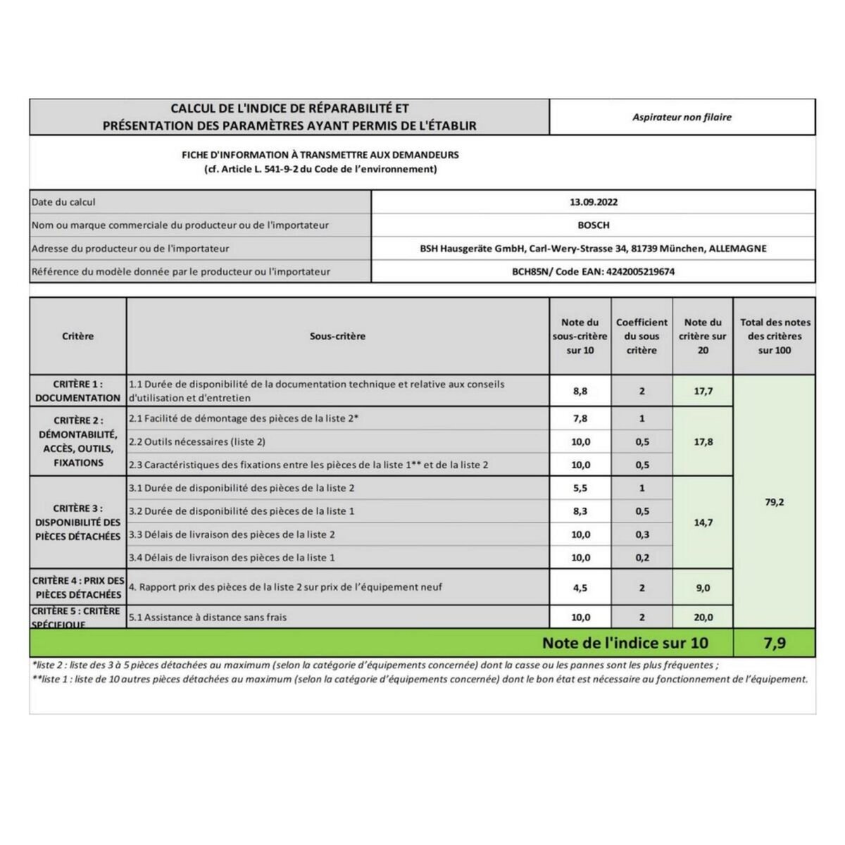 BOSCH Aspirateur balai rechargeable 20v bleu - BCH85N