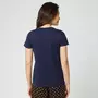 IN EXTENSO T-shirt manches courtes bleu imprimé feuilles femme