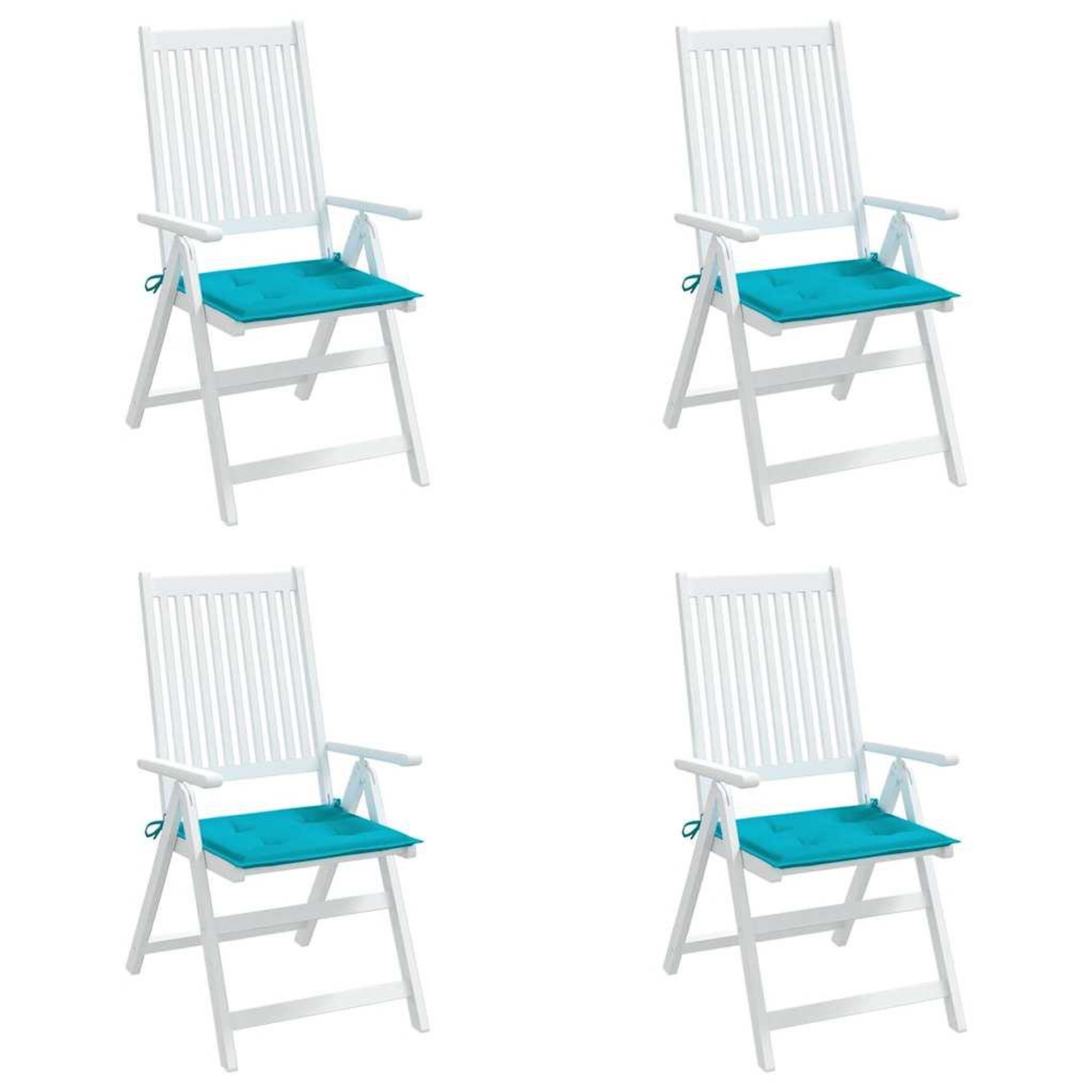 Voir la diapositive 4 : VIDAXL Coussins de chaise de jardin lot de 4 turquoise 50x50x3cm tissu