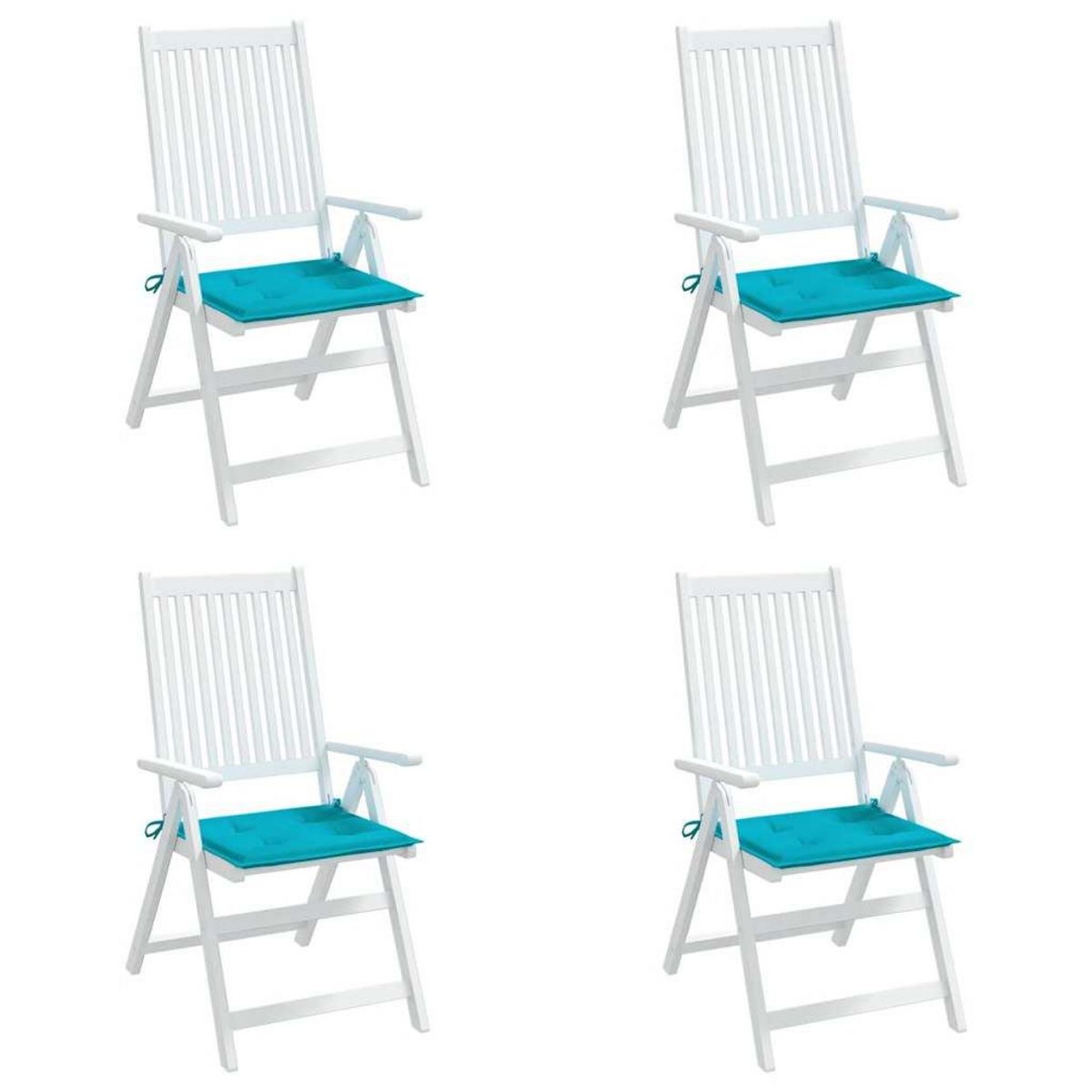 VIDAXL Coussins de chaise de jardin lot de 4 turquoise 50x50x3cm tissu