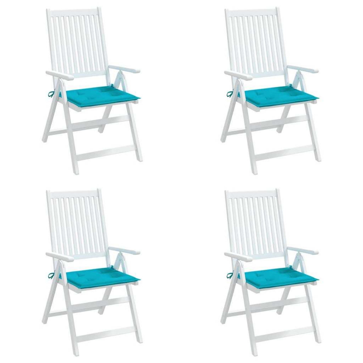 VIDAXL Coussins de chaise de jardin lot de 4 turquoise 50x50x3cm tissu