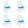 Voir la diapositive 4 : VIDAXL Coussins de chaise de jardin lot de 4 turquoise 50x50x3cm tissu