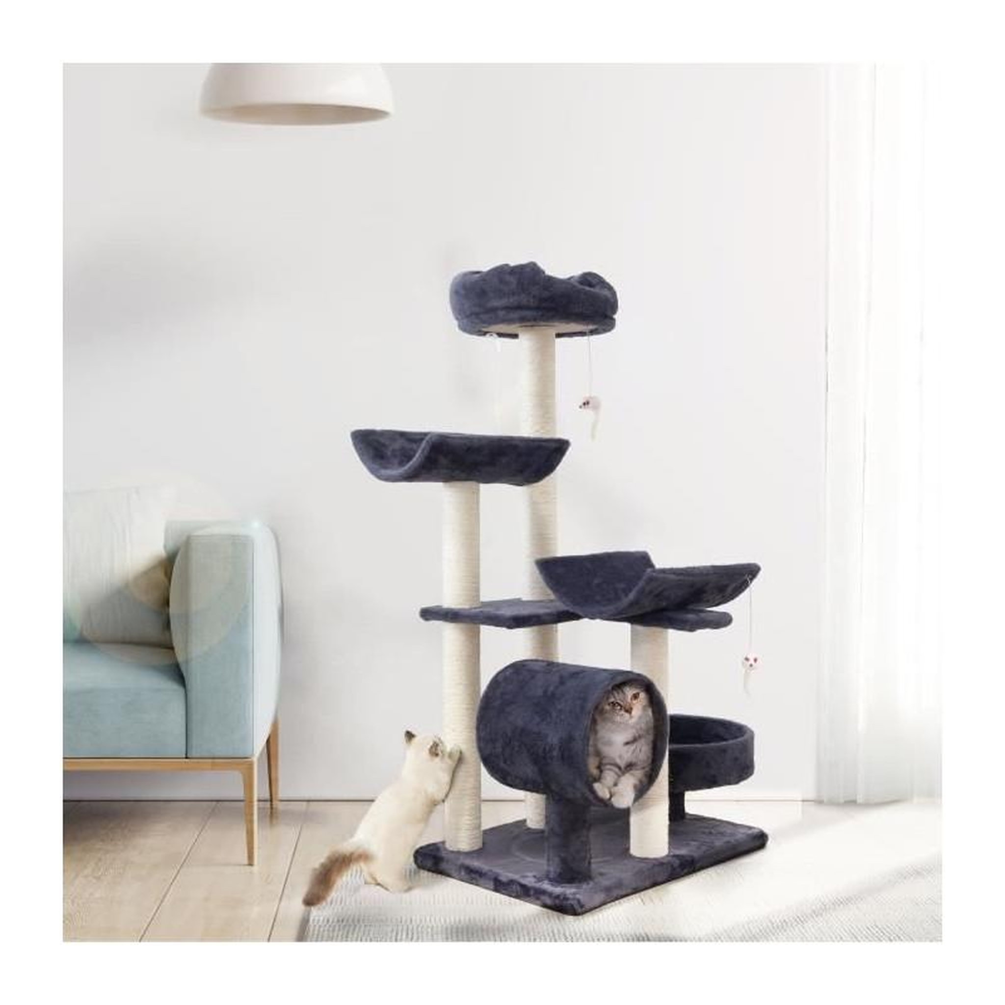 Voir la diapositive 3 : GENERIQUE Arbre a chat GARFIELD - 55x40x116 cm Gris