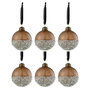 Voir la diapositive 1 : Paris Prix Lot de 6 Boules de Noël  Perles  8cm Marron