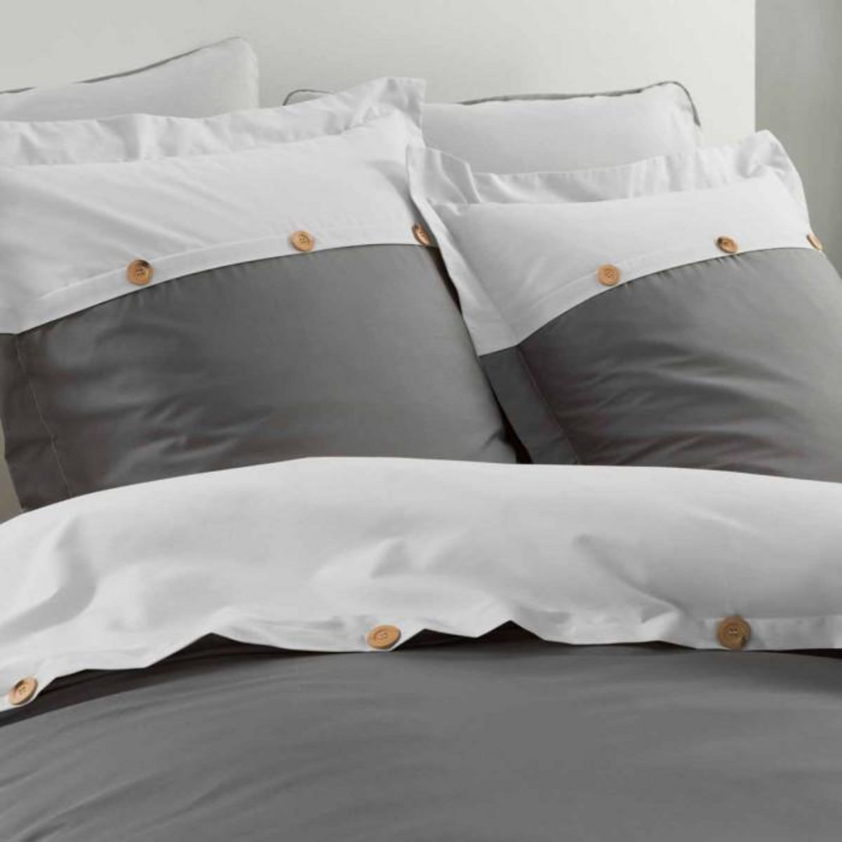 Paris Prix Parure de Lit 3 Pièces  Versa  240x220cm Anthracite