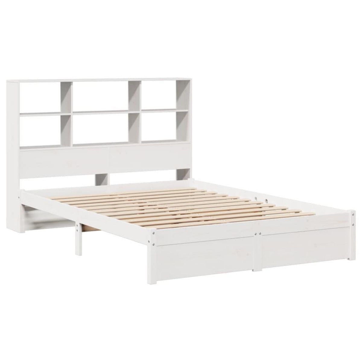 VIDAXL Lit bibliotheque sans matelas blanc 160x200 cm bois pin massif