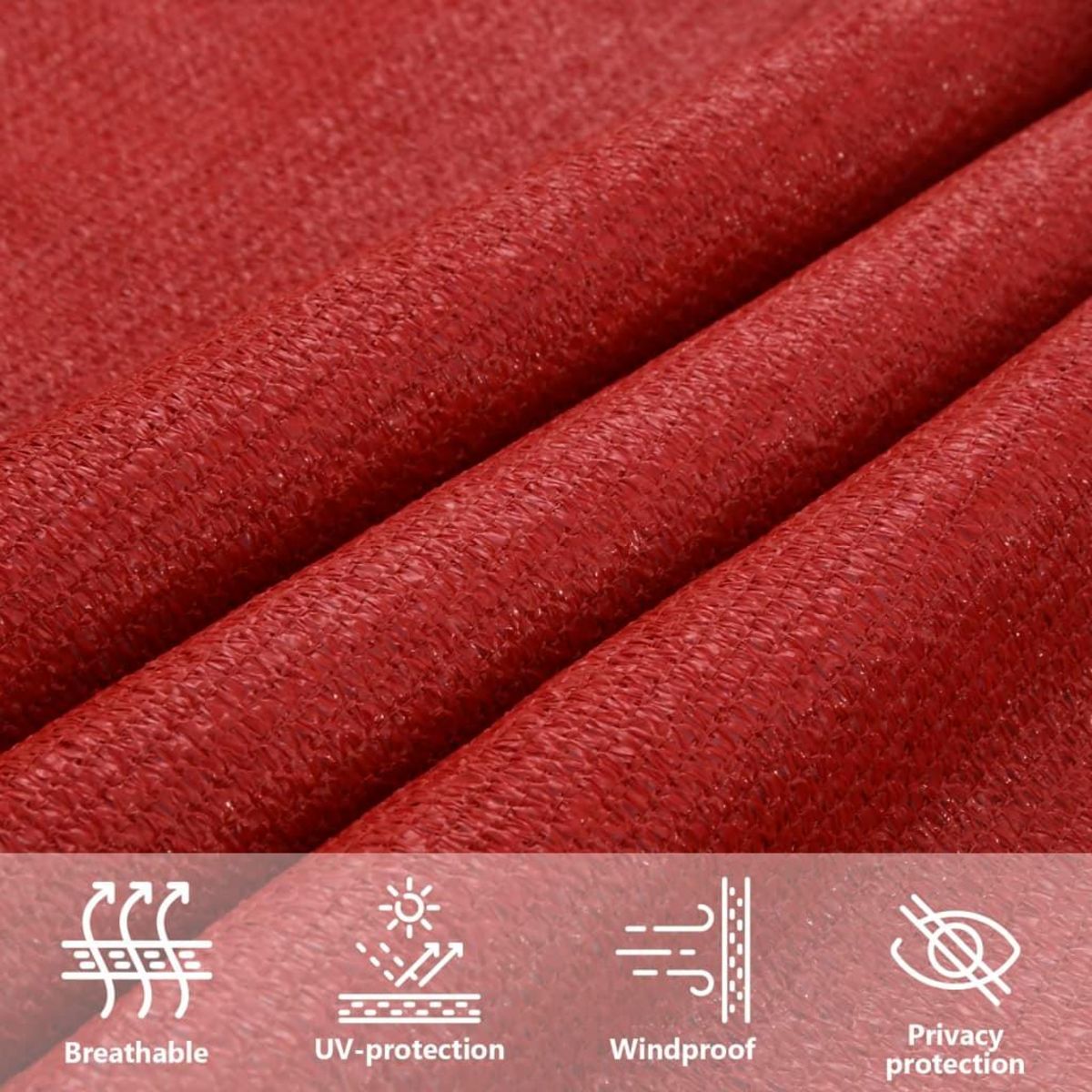 VIDAXL Voile d'ombrage 160 g/m^2 Rouge 4x4x4 m PEHD