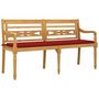 Voir la diapositive 3 : VIDAXL Banc Batavia avec coussin rouge 150 cm Bois de teck massif