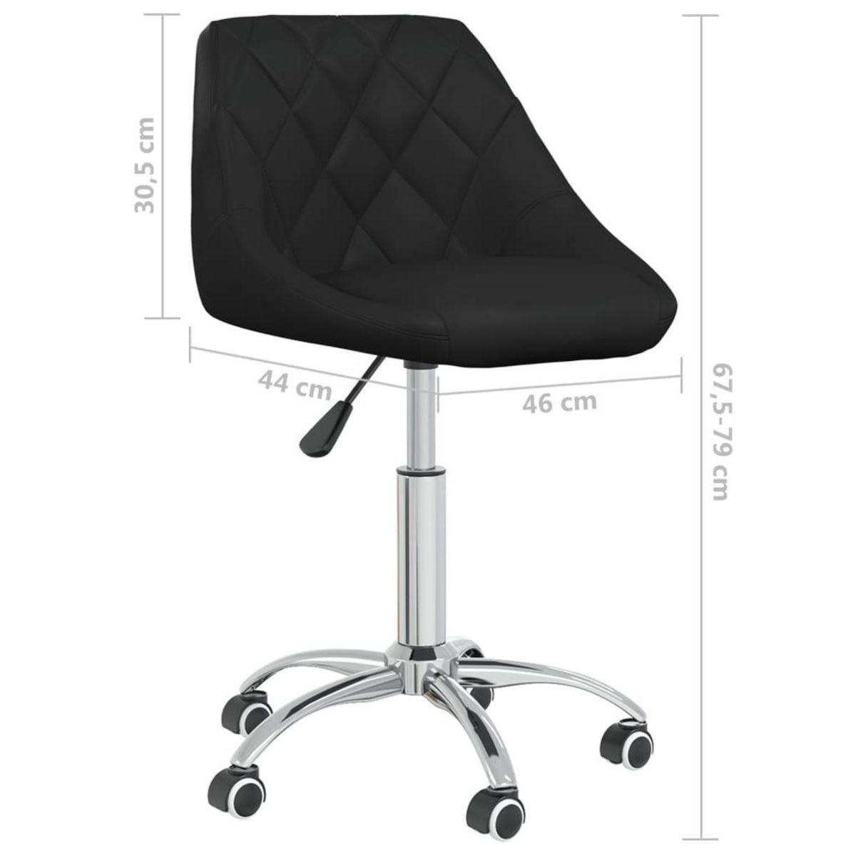 VIDAXL Chaise de bureau pivotante Noir Similicuir