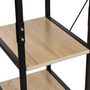Voir la diapositive 2 : FIVE Penderie avec 5 étagères de rangement en MDF et Fer - H. 170 cm - Marron et Noir
