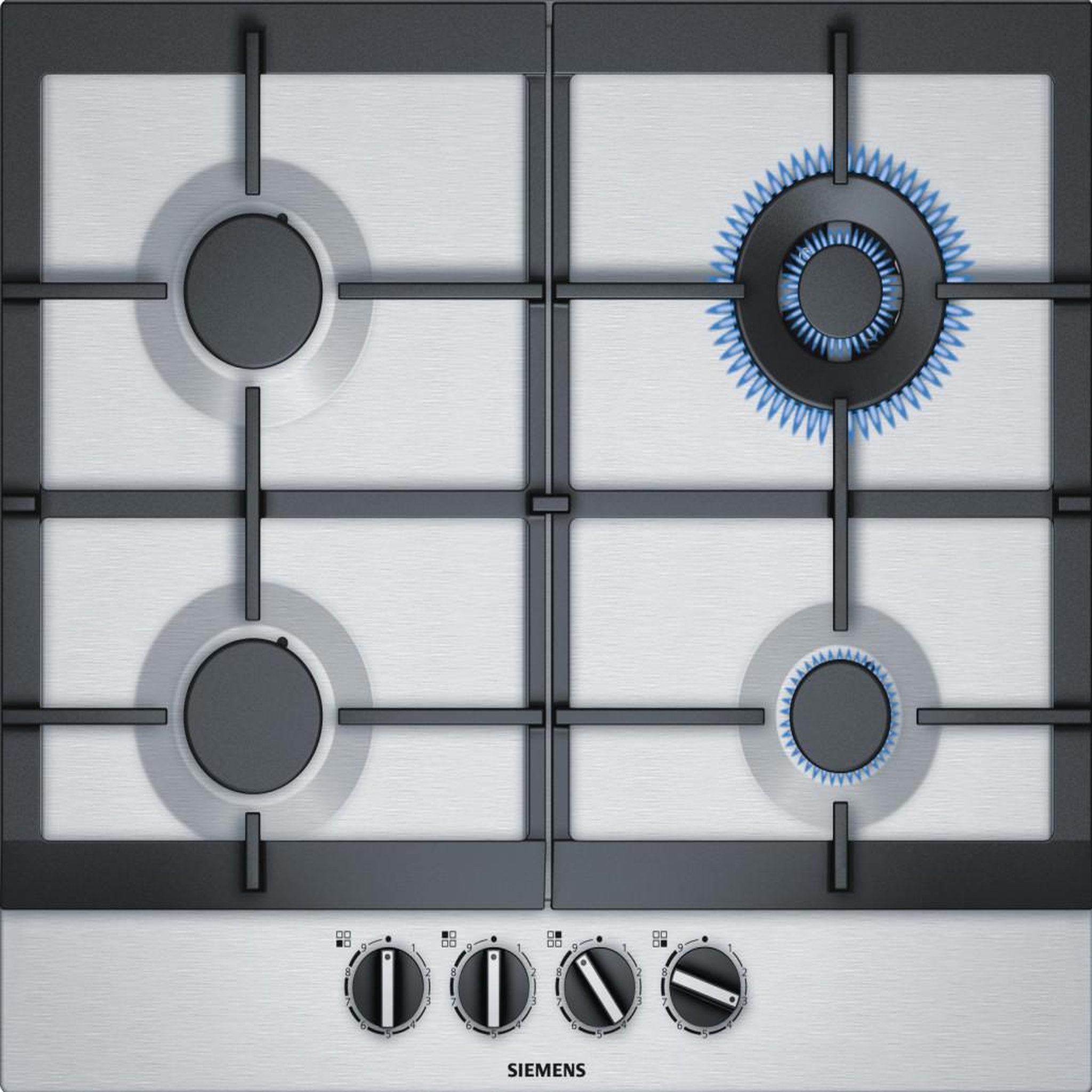 Voir la diapositive 1 : Siemens Table de cuisson à gaz 90cm 4 feux inox - ec6a5hb90
