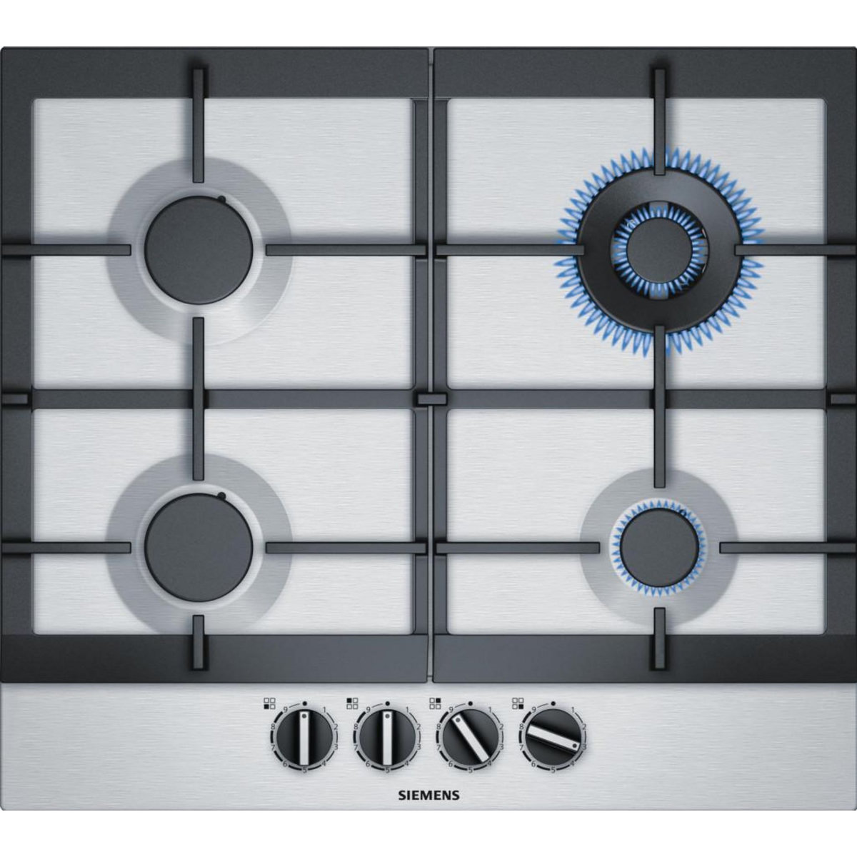 Siemens Table de cuisson à gaz 90cm 4 feux inox - ec6a5hb90