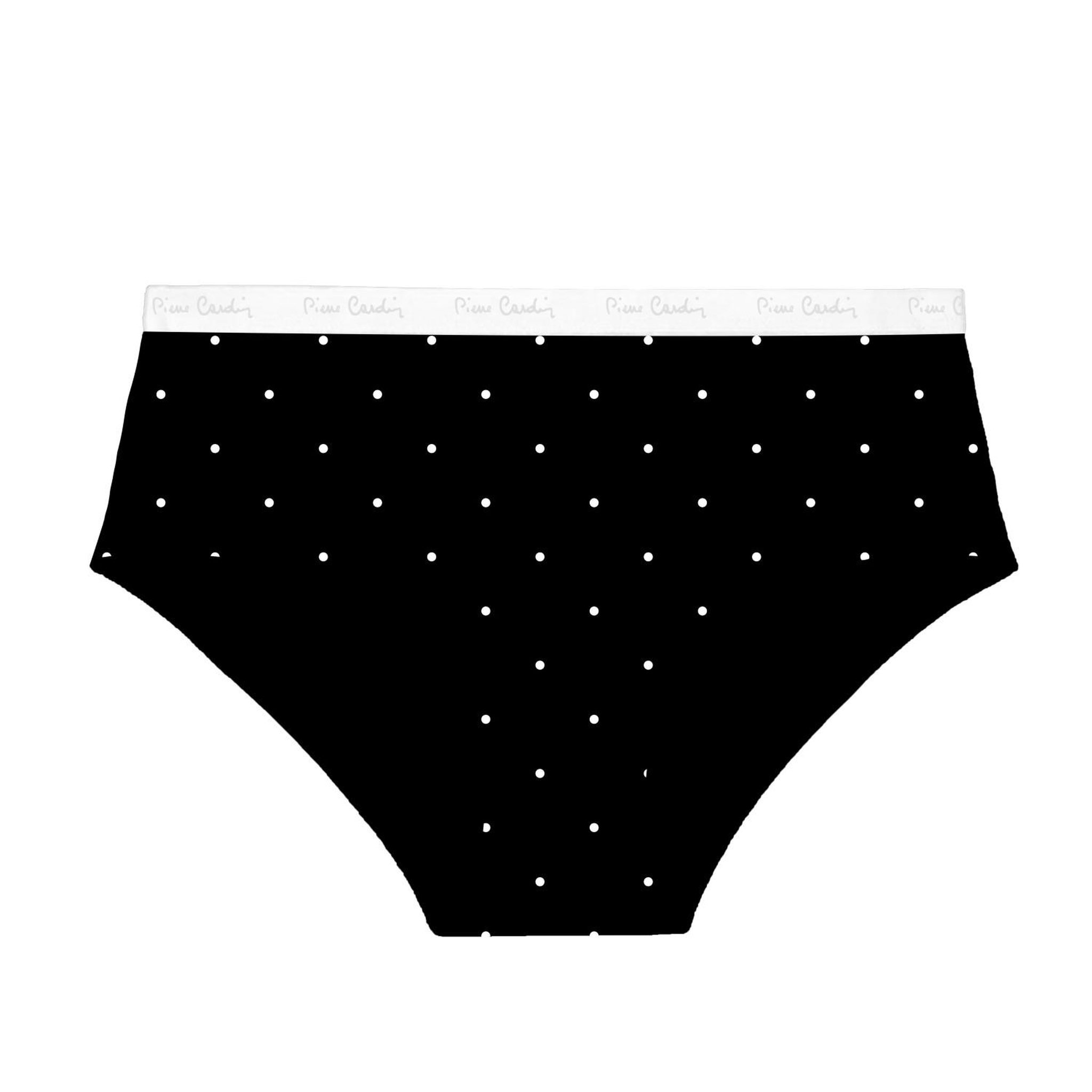 Voir la diapositive 3 : PIERRE CARDIN Lot de 3 culottes femme  en coton uni imprimé ceinture fine 2cm pck25