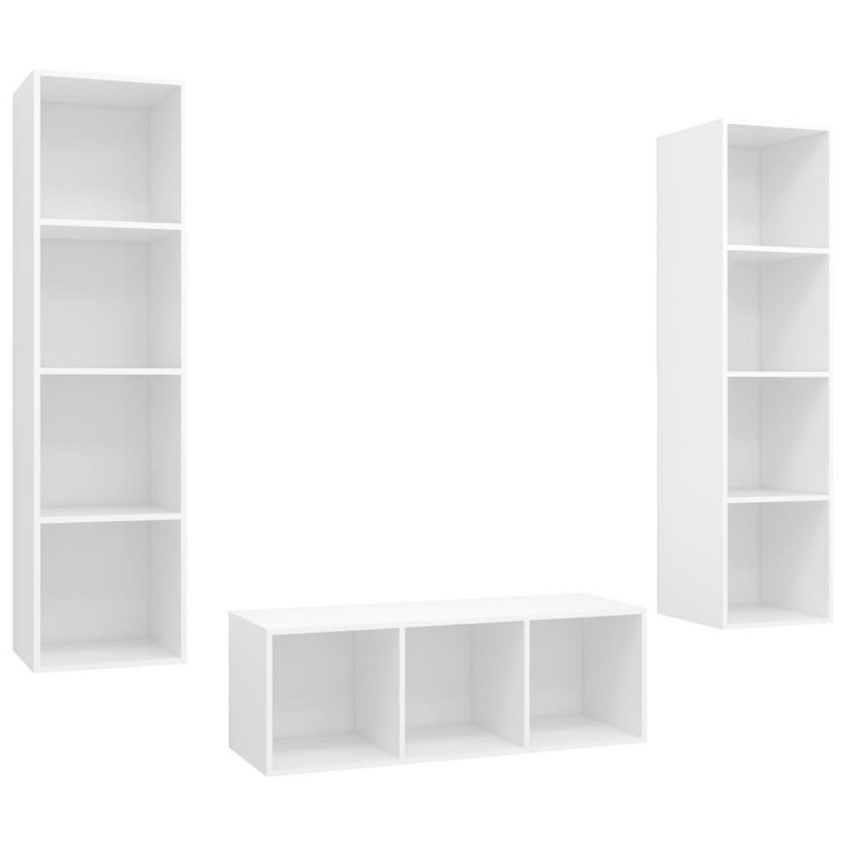 VIDAXL Ensemble de meuble TV 3 pcs Blanc Bois d'ingenierie