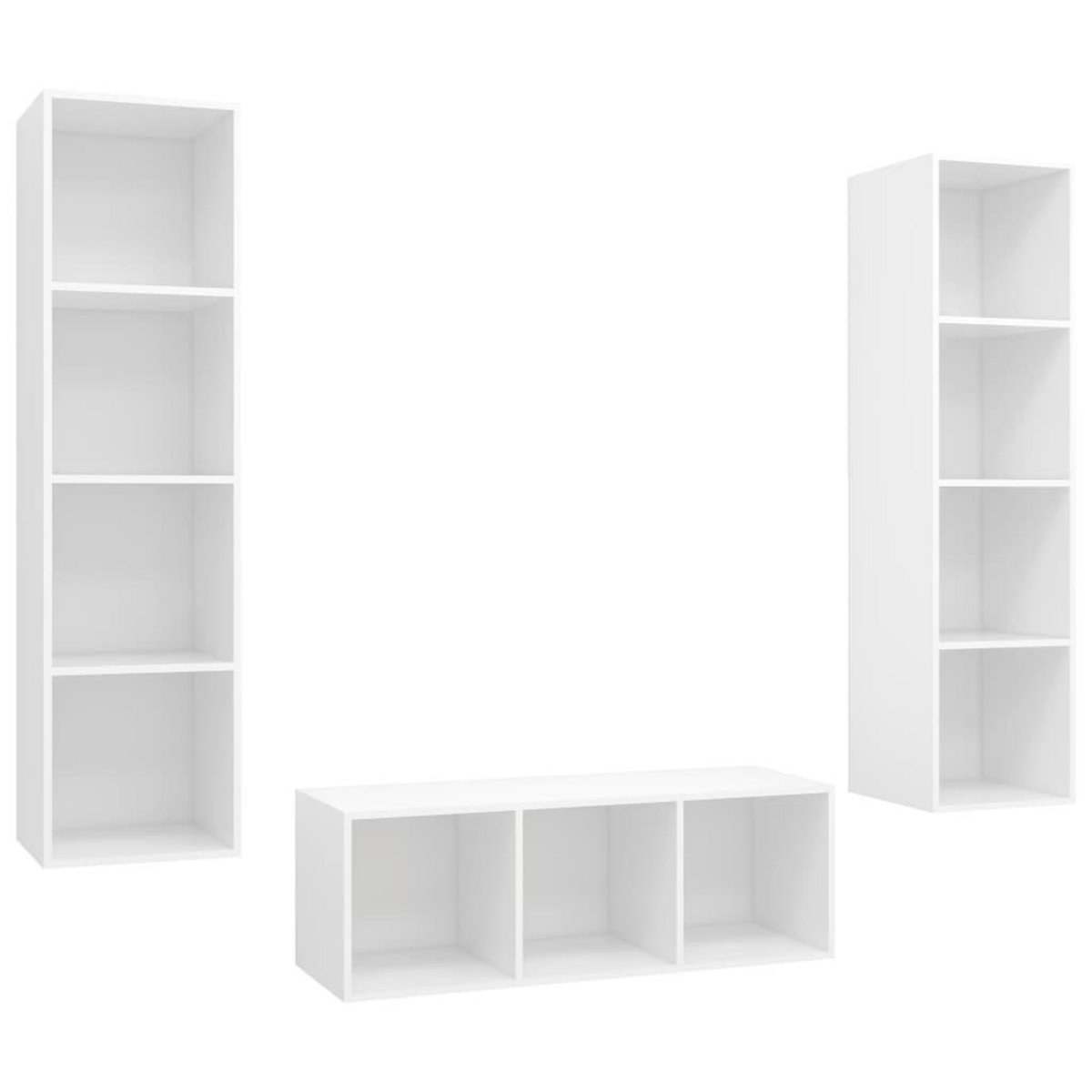 VIDAXL Ensemble de meuble TV 3 pcs Blanc Bois d'ingenierie
