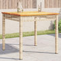 Voir la diapositive 1 : VIDAXL Table de jardin beige 80x80x75 cm resine tressee et bois acacia