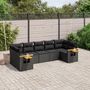 Voir la diapositive 1 : VIDAXL Salon de jardin 7 pcs avec coussins noir resine tressee