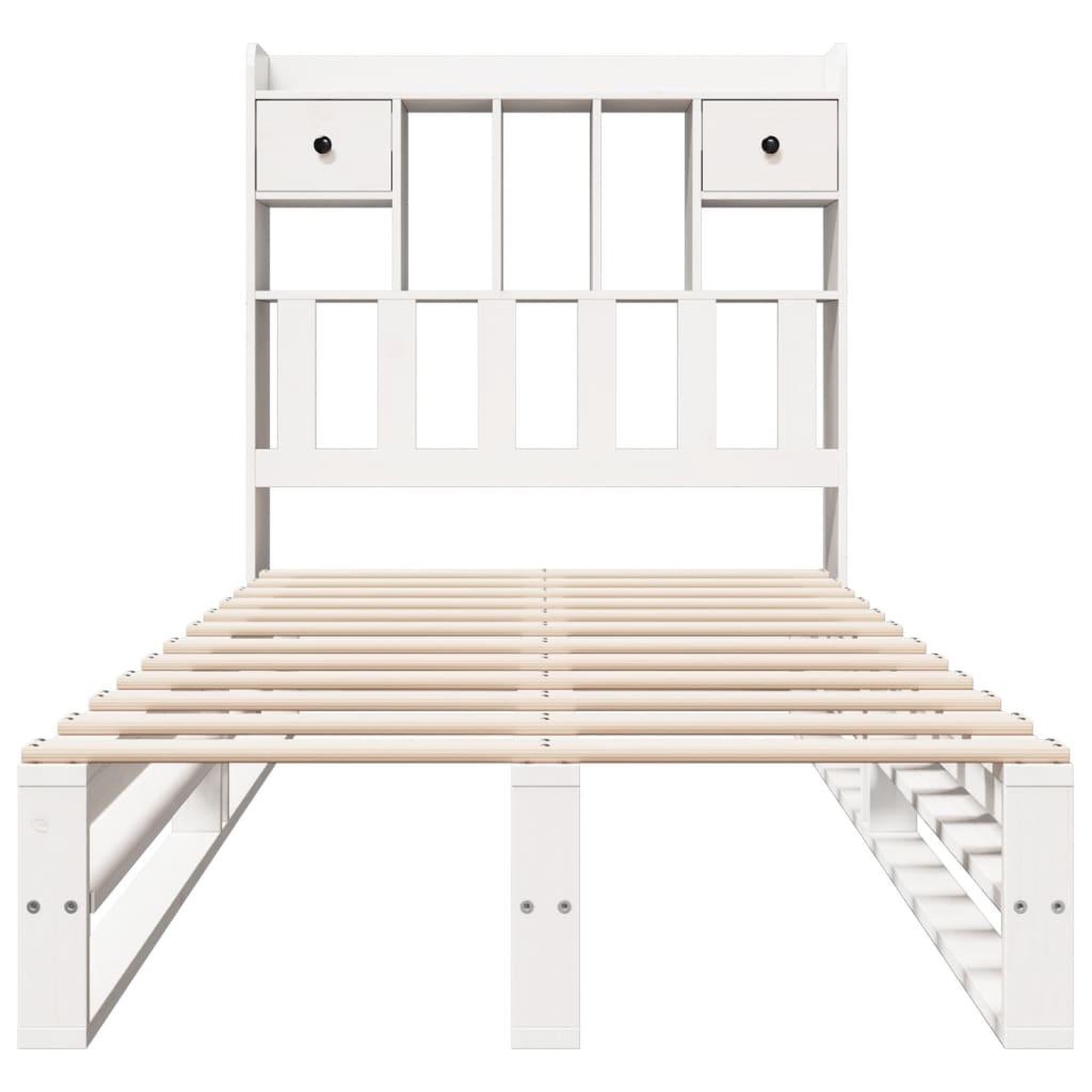 Voir la diapositive 4 : VIDAXL Lit bibliotheque sans matelas blanc 75x190cm bois de pin massif