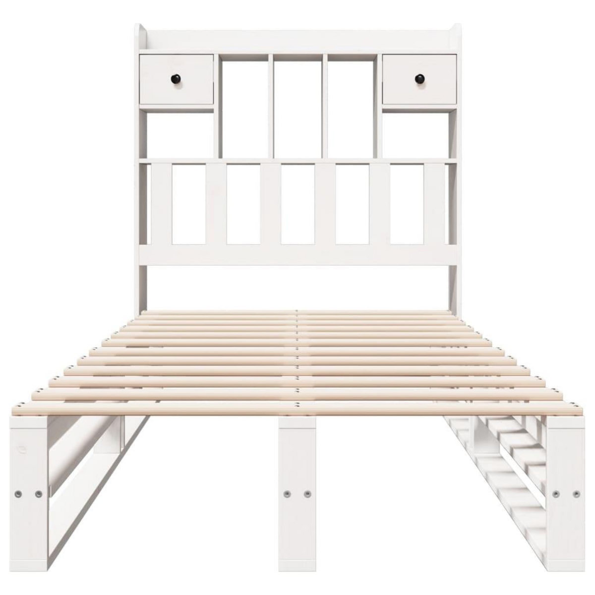 VIDAXL Lit bibliotheque sans matelas blanc 75x190cm bois de pin massif