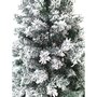 TOILINUX Sapin de Noël Artificiel enneigé Oslo - 650 Branches épaisses - H. 180 cm - Blanc et Vert