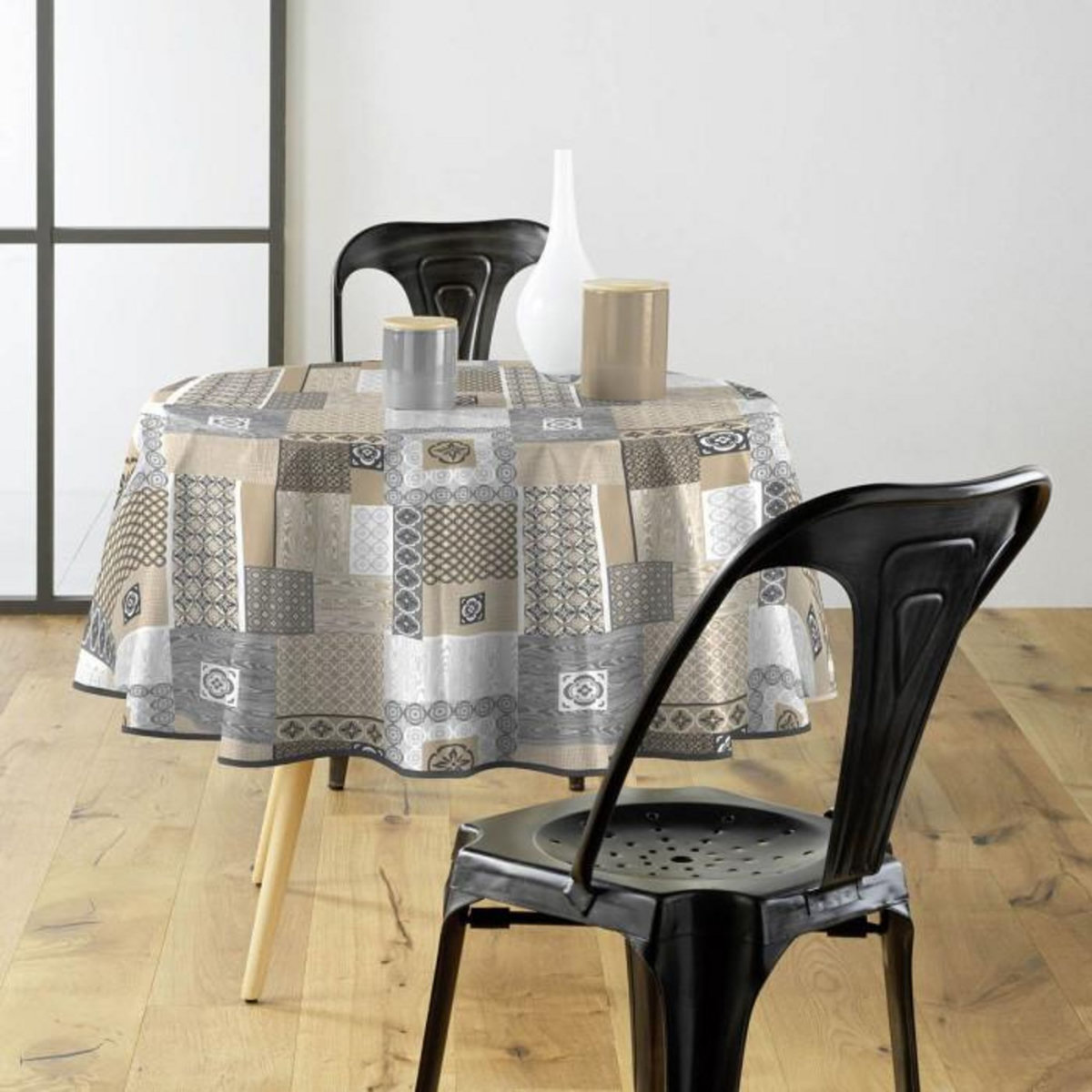 Paris Prix Nappe Ronde Imprimé  Costa  160cm Beige