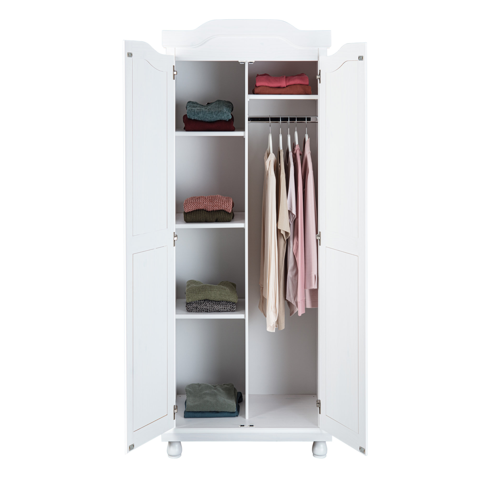 Voir la diapositive 3 : Armoire 2 portes en bois massif HEDDA 