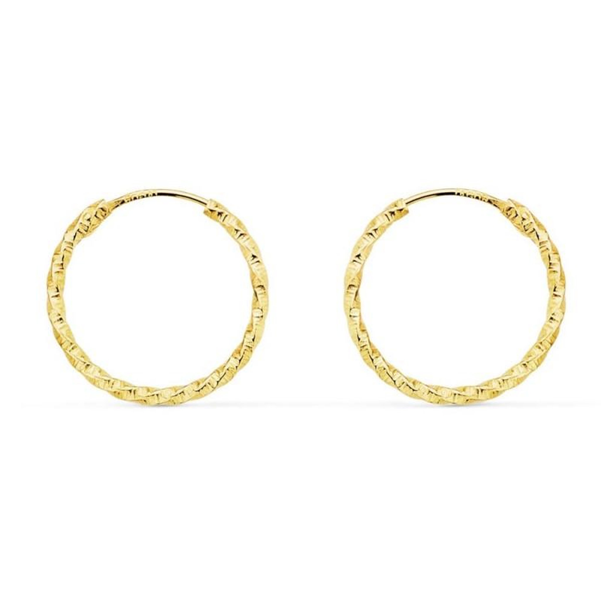 L'ATELIER D'AZUR Boucles d'Oreilles Créoles Or 18 Carats 750/000 Jaune - Torsadées