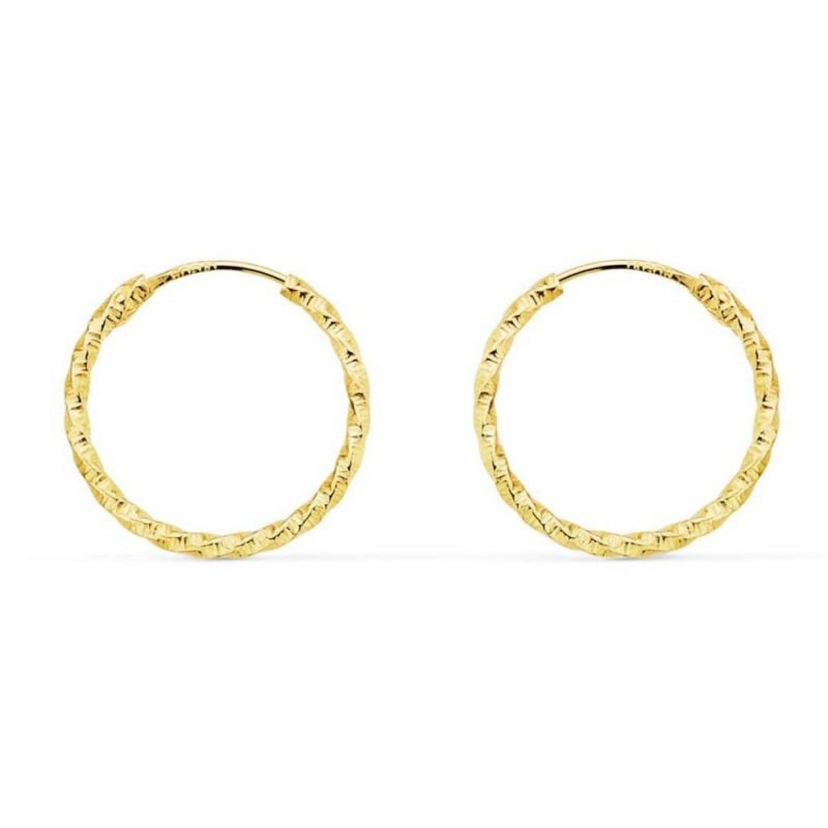L'ATELIER D'AZUR Boucles d'Oreilles Créoles Or 18 Carats 750/000 Jaune - Torsadées