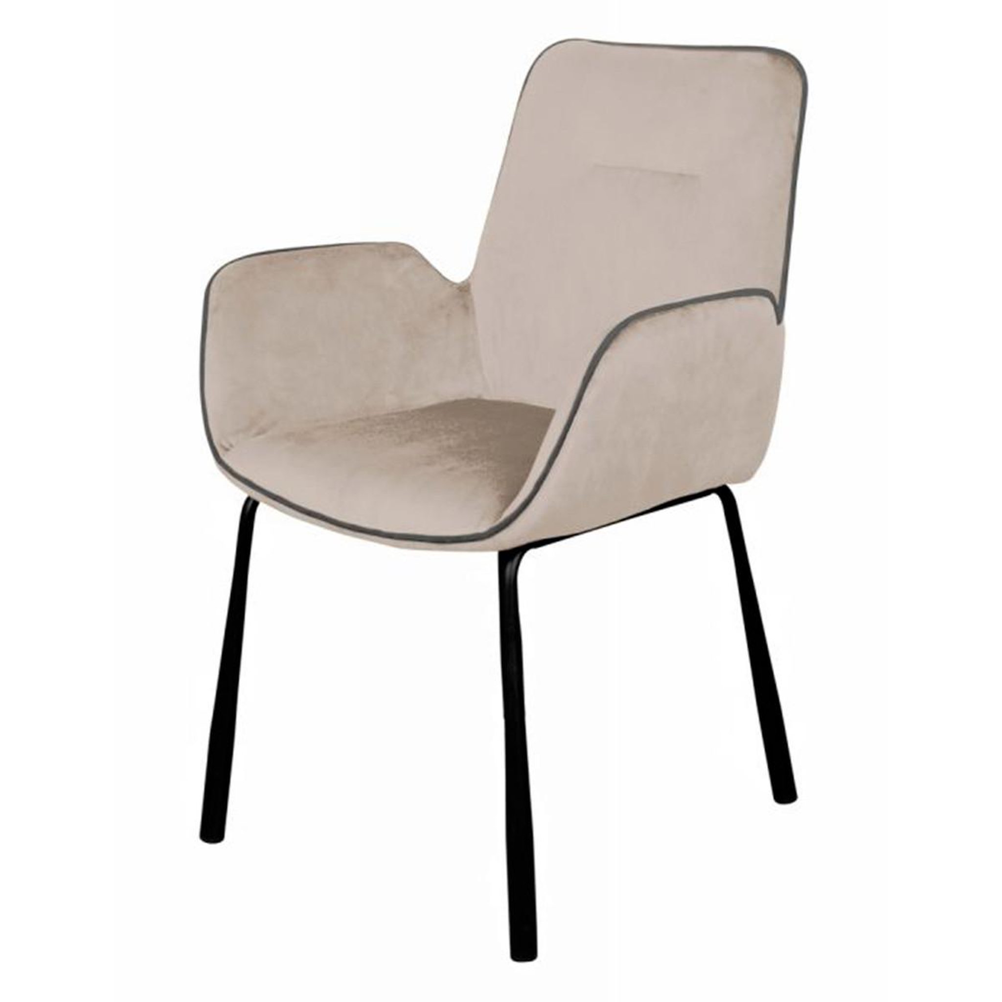 Paris Prix Chaise design en velours  eliot  87cm crème
