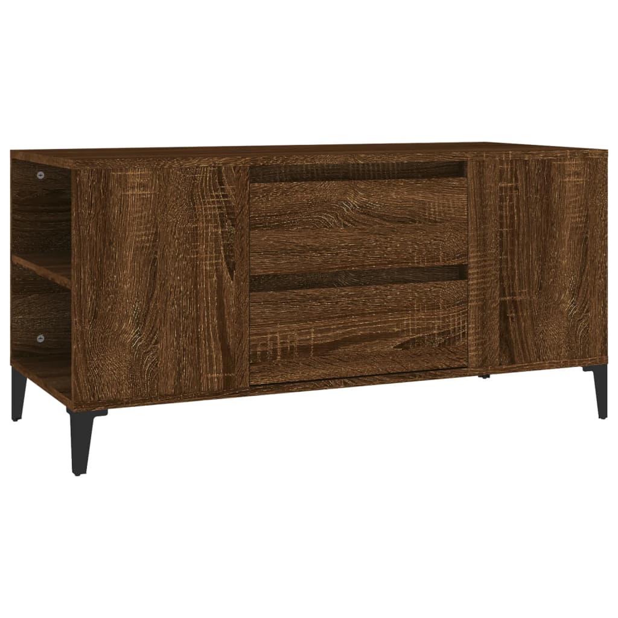 Voir la diapositive 2 : VIDAXL Meuble TV Chene marron 102x44,5x50 cm Bois d'ingenierie