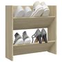 Voir la diapositive 3 : VIDAXL Armoire a chaussures murale Chene Sonoma 60x18x60 cm Agglomere