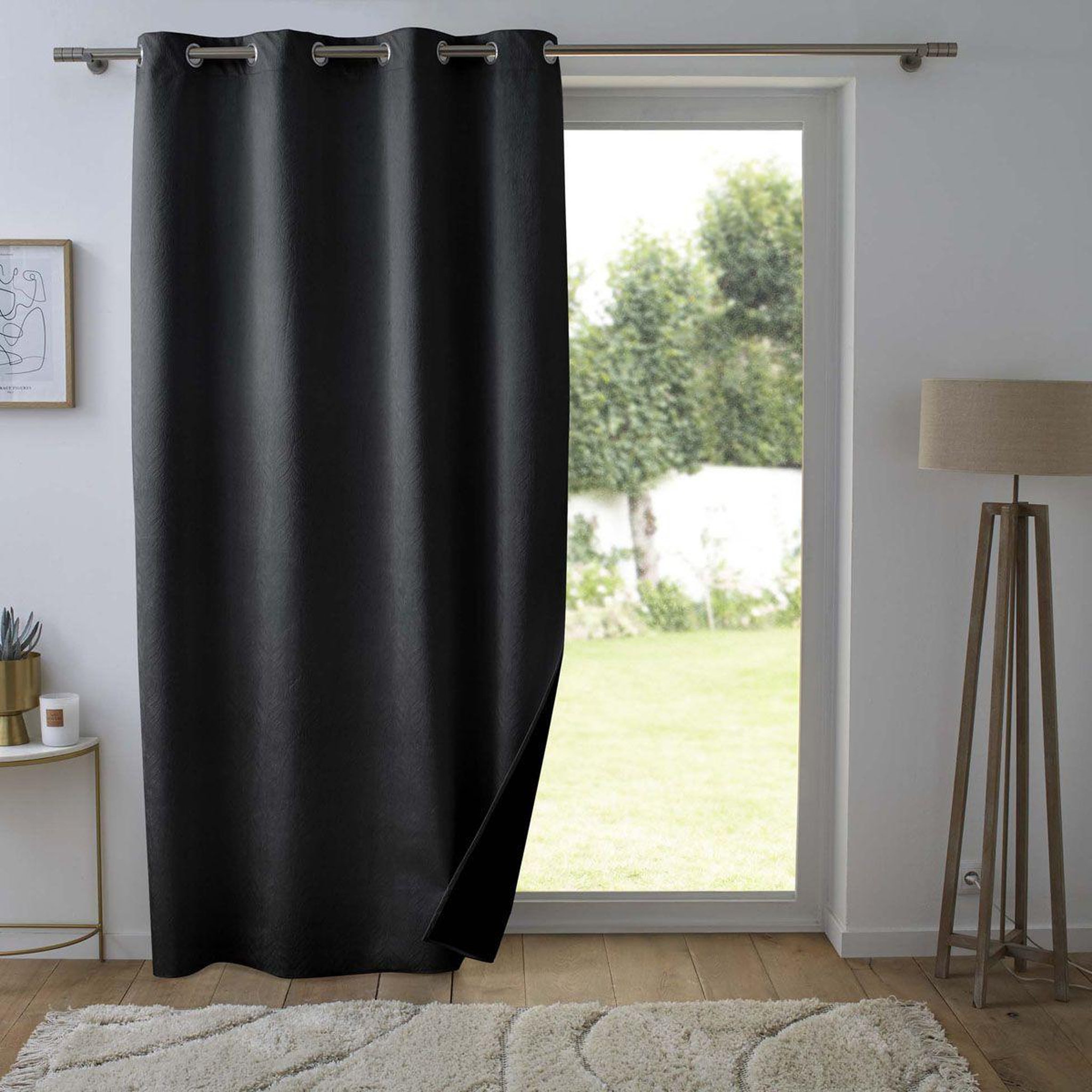 Voir la diapositive 4 : Douceur d'Intérieur Rideau occultant velours  shadow  140x260cm noir