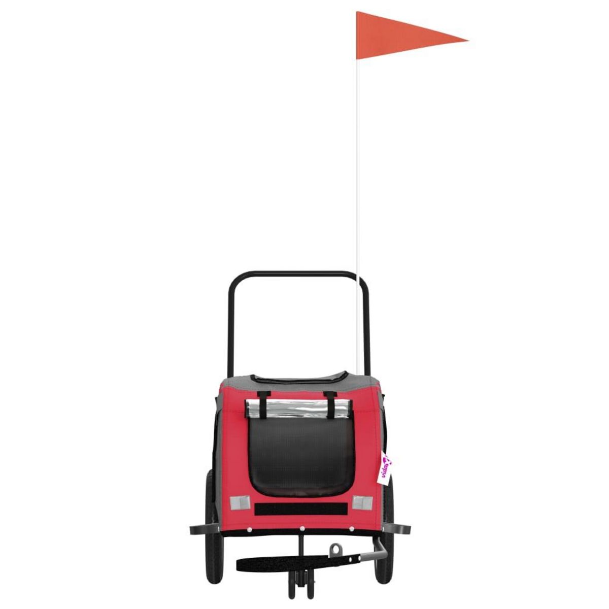 VIDAXL Remorque de velo pour animaux de compagnie rouge et noir