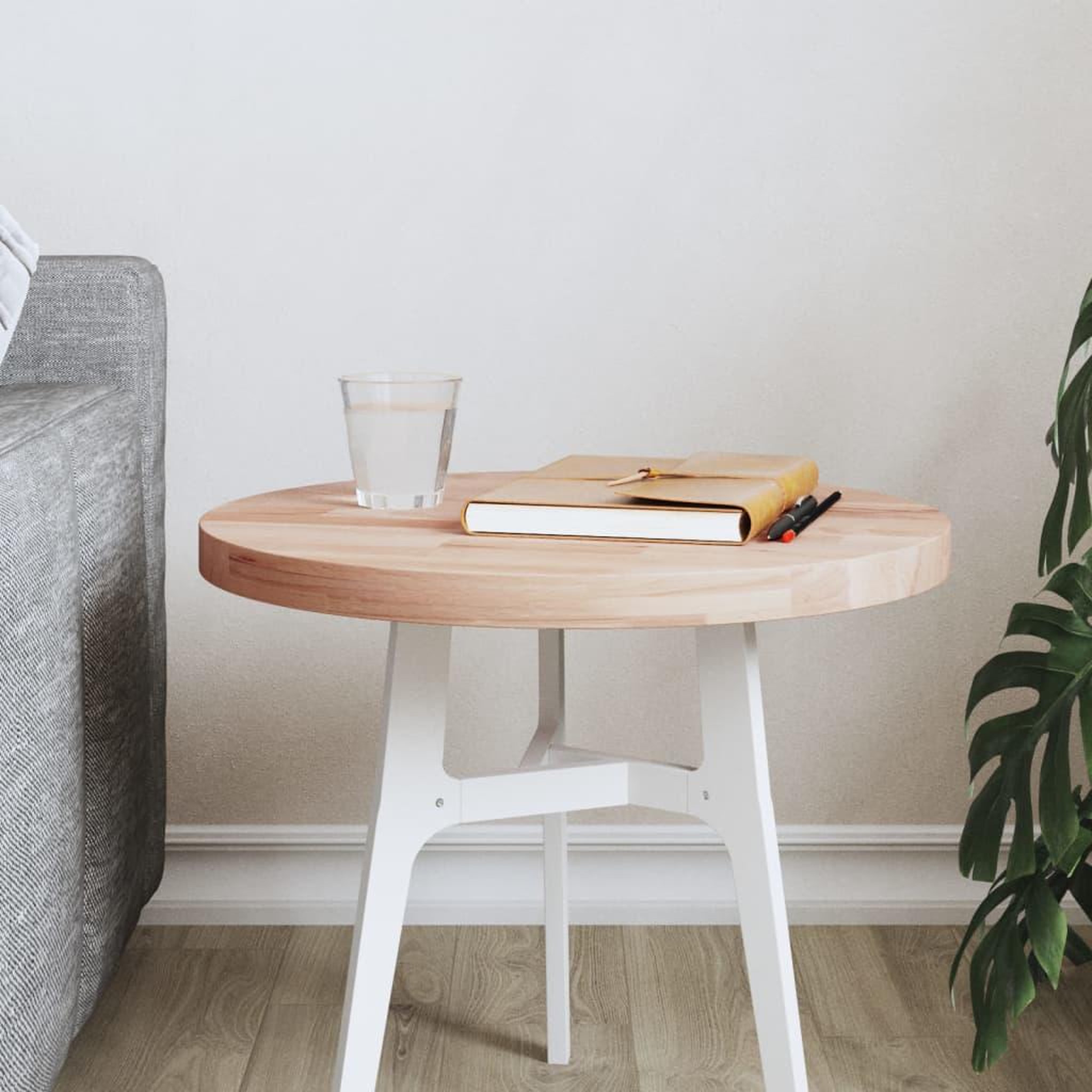 VIDAXL Dessus de table Ø40x2,5 cm rond bois massif de hetre