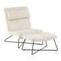 Voir la diapositive 1 : Paris Prix Fauteuil & Pouf Design Bouclette  Laconia  88cm Blanc