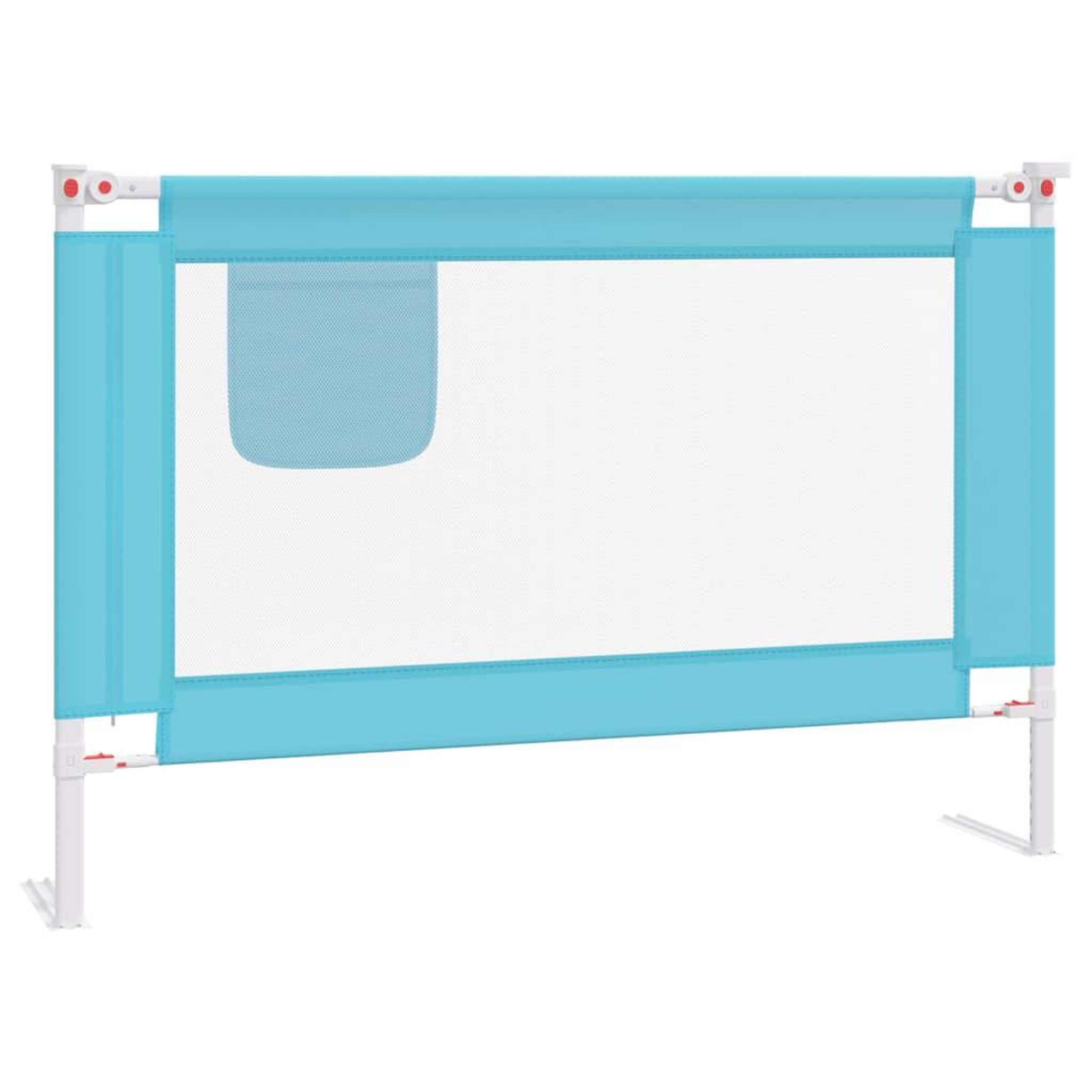 Voir la diapositive 2 : VIDAXL Barriere de securite de lit d'enfant Bleu 100x25 cm Tissu
