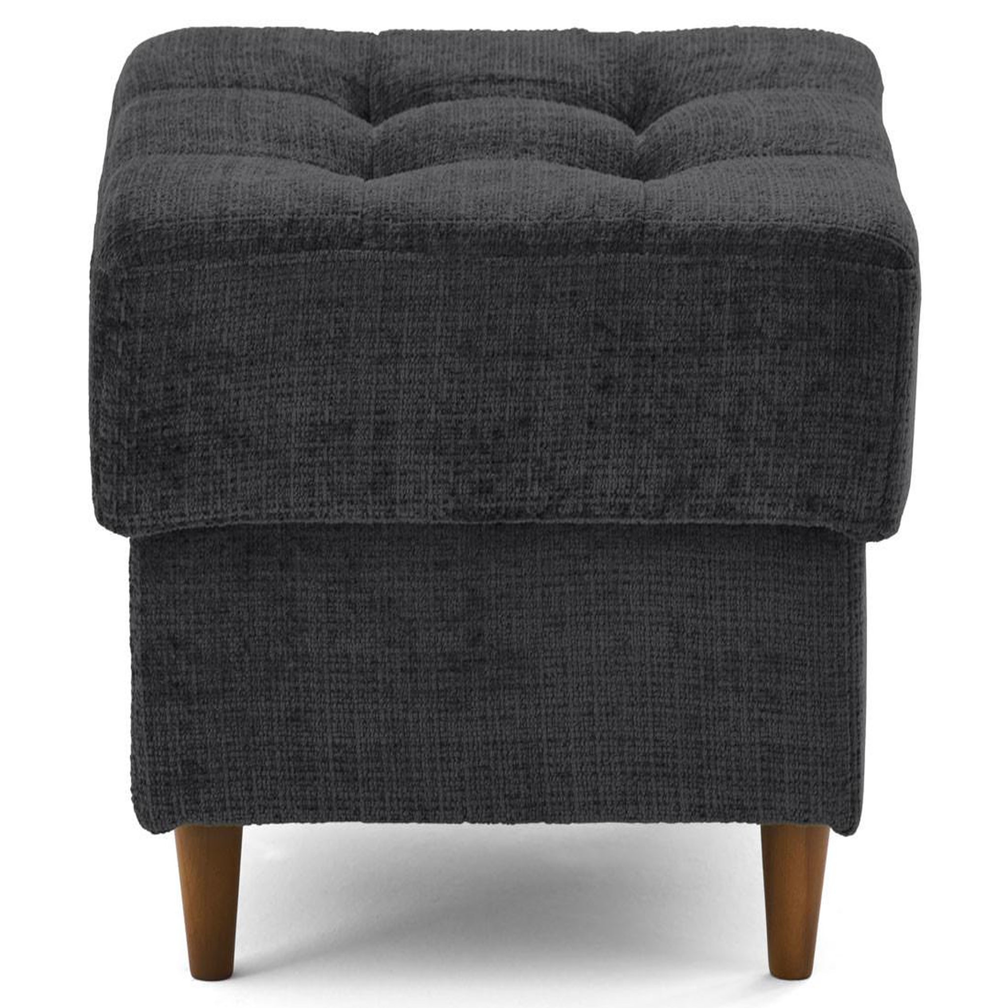 Voir la diapositive 1 : BEST MOBILIER Anna - pouf en velours texturé - pieds en bois