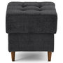 Voir la diapositive 1 : LISA DESIGN Anna - pouf en velours texturé - pieds en bois