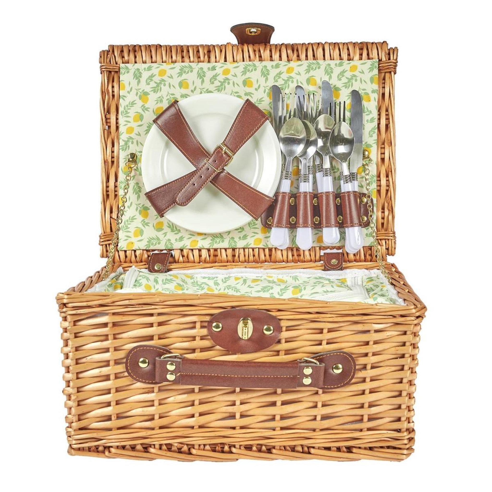 Voir la diapositive 2 : COOK CONCEPT Panier de Pique Nique  4 Personnes  38cm Marron