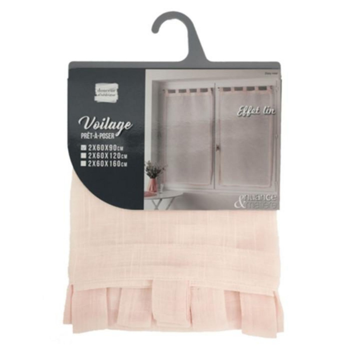 Paris Prix Paire de Voilages  Zazy  60x90cm Rose