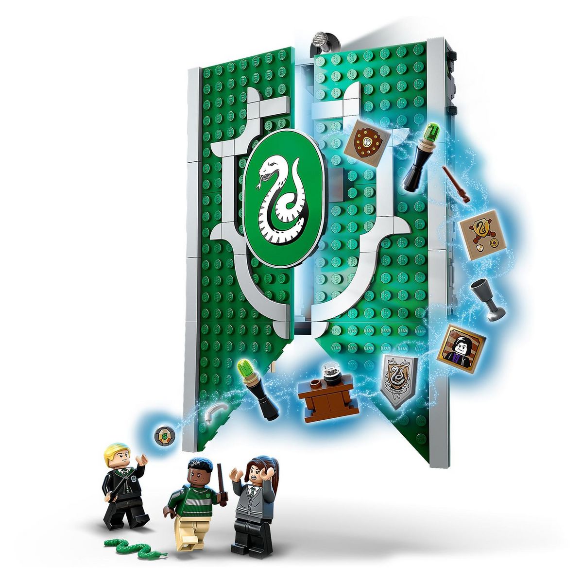 LEGO Harry Potter 76410 - Le blason de la maison Serpentard Jouet Château de Poudlard ou Décoration Murale à Collectionner avec Minifigurine de Draco Malfoy