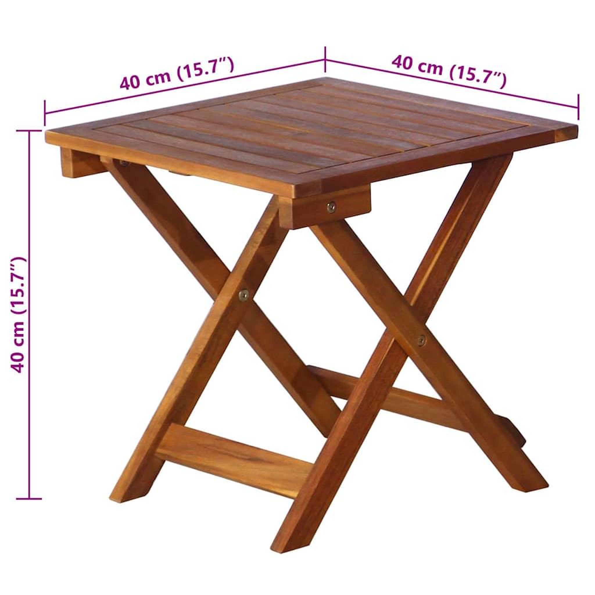 Voir la diapositive 6 : VIDAXL Chaise longue de jardin avec table et coussin Bois d'acacia