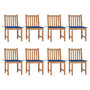 Voir la diapositive 1 : VIDAXL Chaises de jardin lot de 8 avec coussins Bois de teck massif