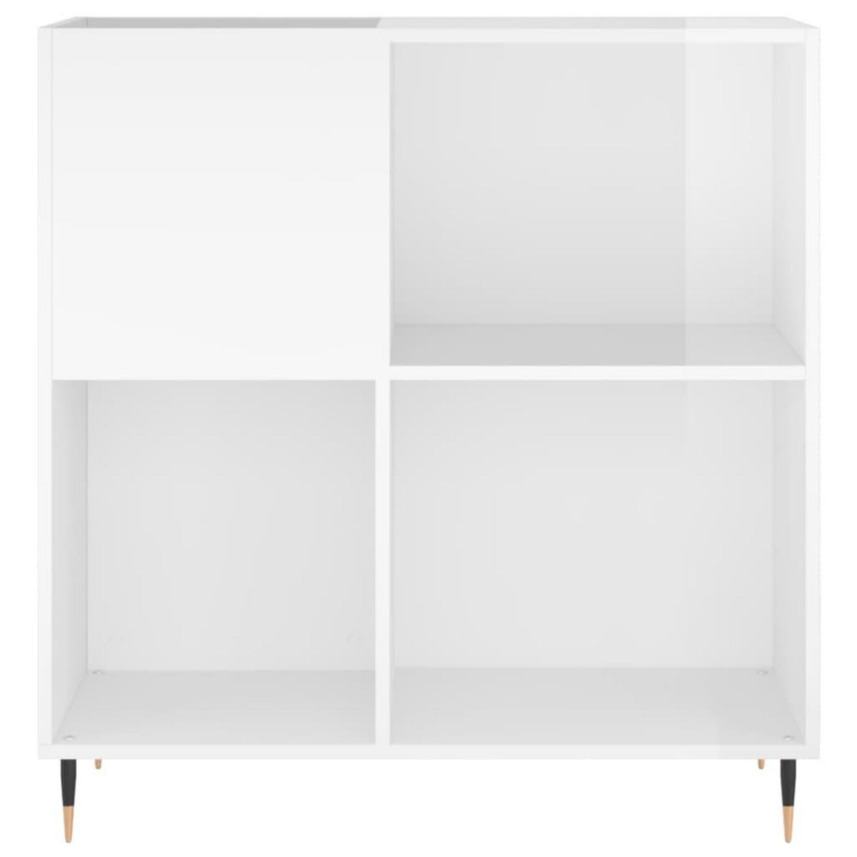 VIDAXL Armoire a disques blanc brillant 84,5x38x89cm bois d'ingenierie